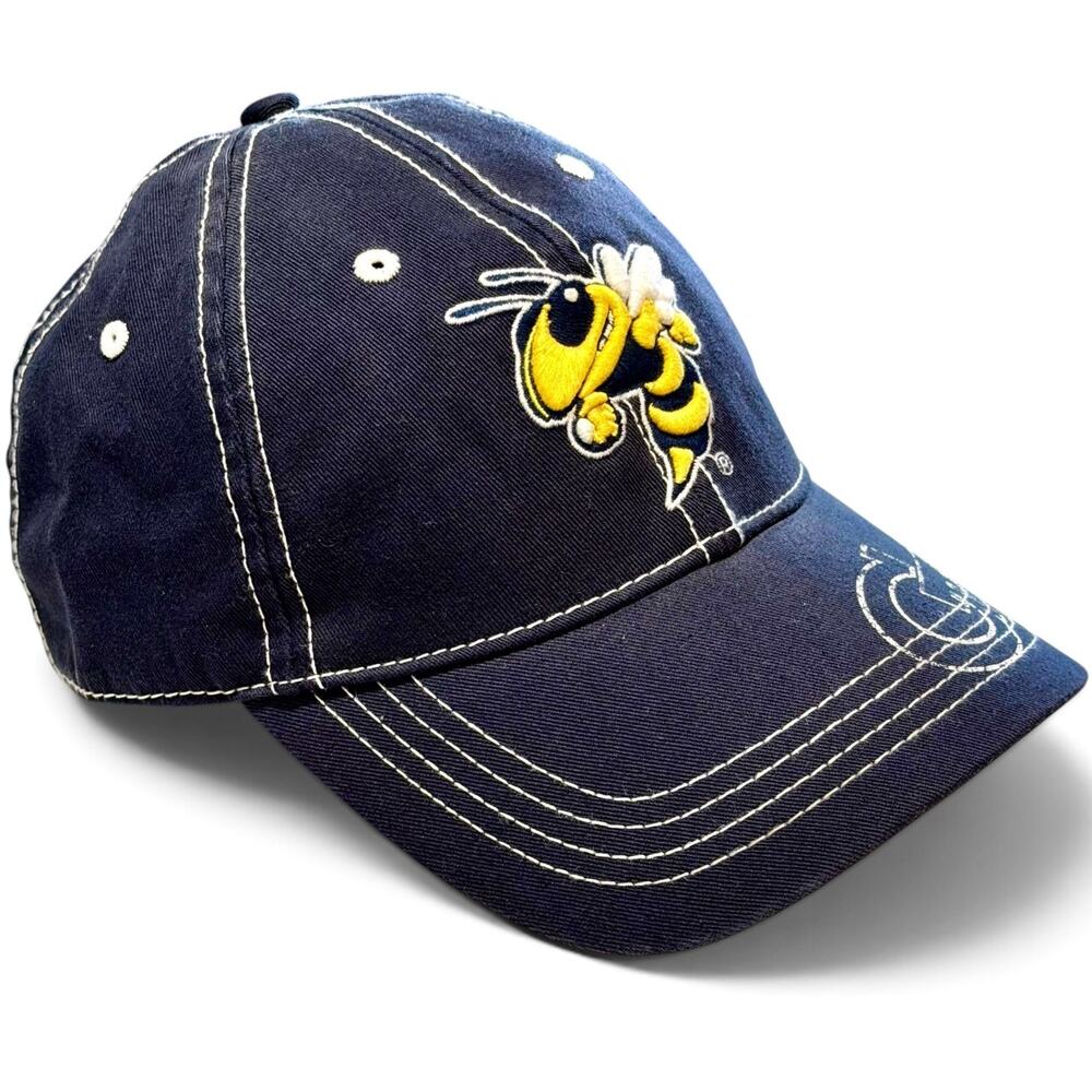 Vintage Y2K Georgia Tech Yellow Jackets Buzz Hat Cap DPM NCAA Navy Adjustable